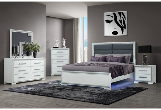 ANDROS SILVER QUEEN BED W/LED image