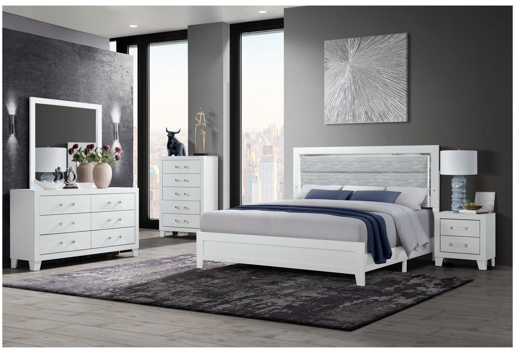 LUCCIA WHITE TWIN BED GROUP WITH LED image