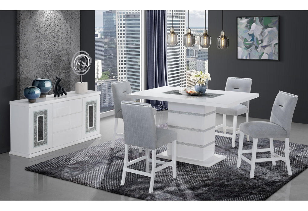 MONACO WHITE RECTANGULAR BAR TABLE + MONACO BS