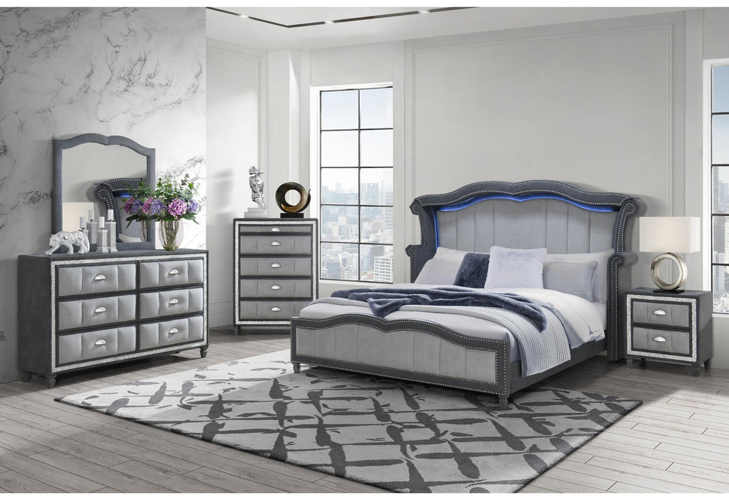 VANNA DARK GREY QUEEN BED GROUP