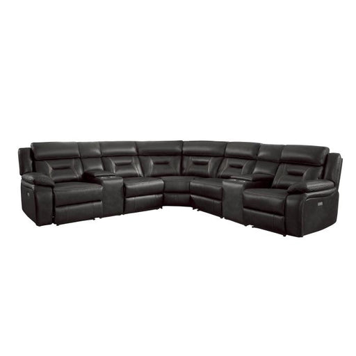 Amite 7pc Sectional Sofa in Dark Gray - Dinettes Plus Furniture