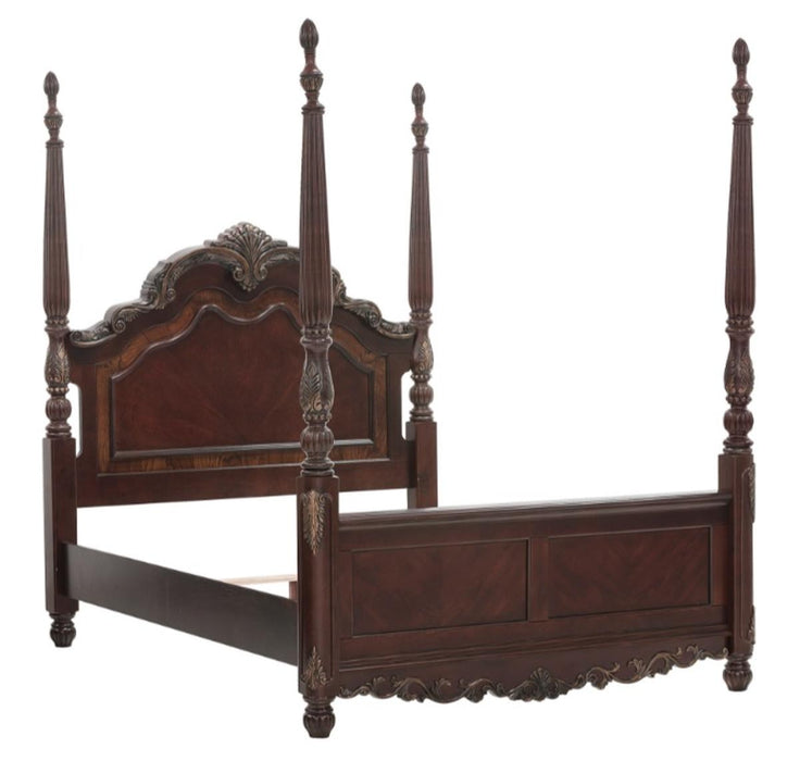 Homelegance Deryn Park Queen Poster Bed in Cherry 2243-1*