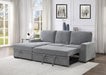 Morelia 2pc Sectional with Pull Out Bed and Left Chaise in Dark Gray 9468DG*2LC2R - Dinettes Plus Furniture