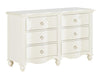 Meghan 6 Drawer Dresser in White 2058WH-5 - Dinettes Plus Furniture