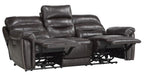 Lance Power Double Reclining Sofa with Power Headrests in Brown 9527BRW-3PWH - Dinettes Plus Furniture