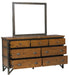 Holverson Dresser in Rustic Brown & Gunmetal 1715-5 - Dinettes Plus Furniture