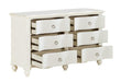 Meghan 6 Drawer Dresser in White 2058WH-5 - Dinettes Plus Furniture