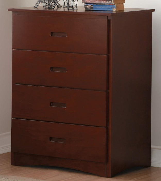 Rowe 4 Drawer Chest in Dark Cherry B2013DC-9