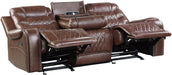 Putnam Double Reclining Sofa with Drop-Down in Brown 9405BR-3 - Dinettes Plus Furniture