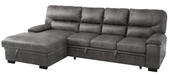 Michigan Sectional with Pull Out Bed and Left Chaise in Dark Gray 9407DG*2LC3R - Dinettes Plus Furniture