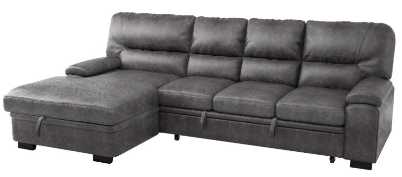 Michigan Sectional with Pull Out Bed and Left Chaise in Dark Gray 9407DG*2LC3R