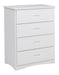Galen 4 Drawer Chest in White B2053W-9 - Dinettes Plus Furniture