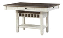 Granby Counter Height Dining Table in White & Brown 5627NW-36* - Dinettes Plus Furniture