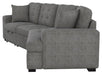 Logansport Right Side Cuddler with 1 Pillow in Gray 9401GRY-RU - Dinettes Plus Furniture