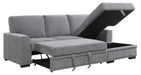 Morelia 2pc Sectional with Pull Out Bed and Right Chaise in Dark Gray 9468DG*2RC2L - Dinettes Plus Furniture
