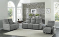 Edition Power Double Lay Flat Reclining Sofa in Dove Grey 9804DV-3PWH - Dinettes Plus Furniture