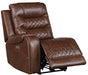 Putnam Power Left Side Reclining Chair with USB Port in Brown 9405BR-LRPW - Dinettes Plus Furniture