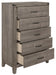 Woodrow 5 Drawer Chest in Gray 2042-9 - Dinettes Plus Furniture