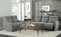 Edition Power Double Lay Flat Reclining Sofa in Dove Grey 9804DV-3PWH - Dinettes Plus Furniture
