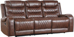 Putnam Double Reclining Sofa with Drop-Down in Brown 9405BR-3 - Dinettes Plus Furniture