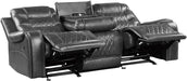 Putnam Power Double Reclining Sofa with Drop-Down in Gray 9405GY-3PW - Dinettes Plus Furniture