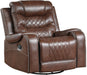 Putnam Swivel Glider Reclining Chair in Brown 9405BR-1 - Dinettes Plus Furniture