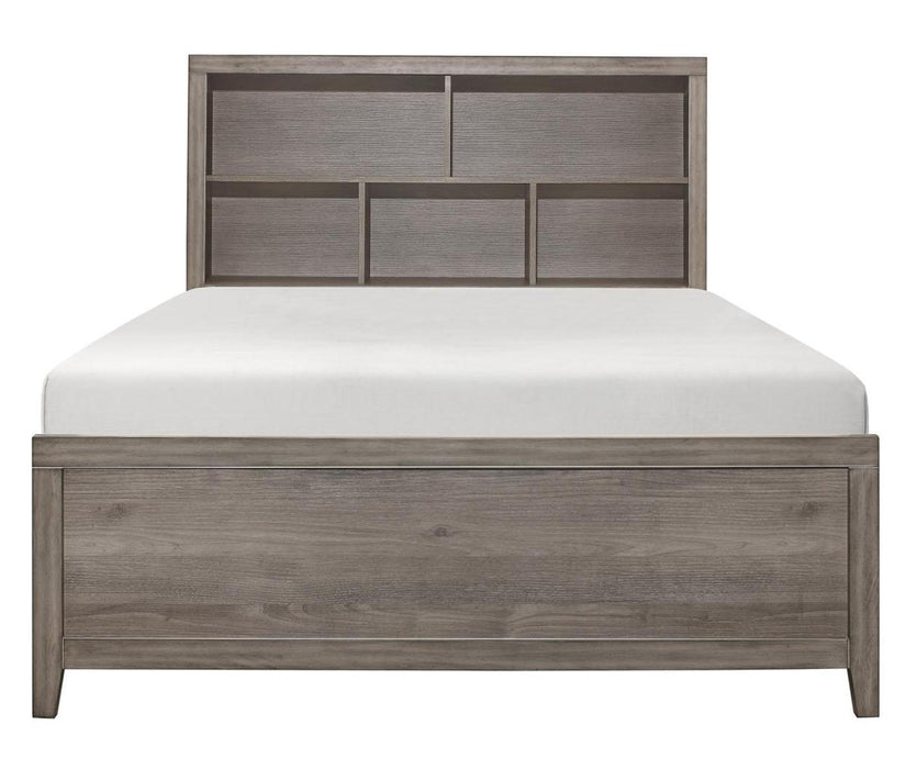 Woodrow Queen Platform Bed in Gray 2042NB-1* - Dinettes Plus Furniture