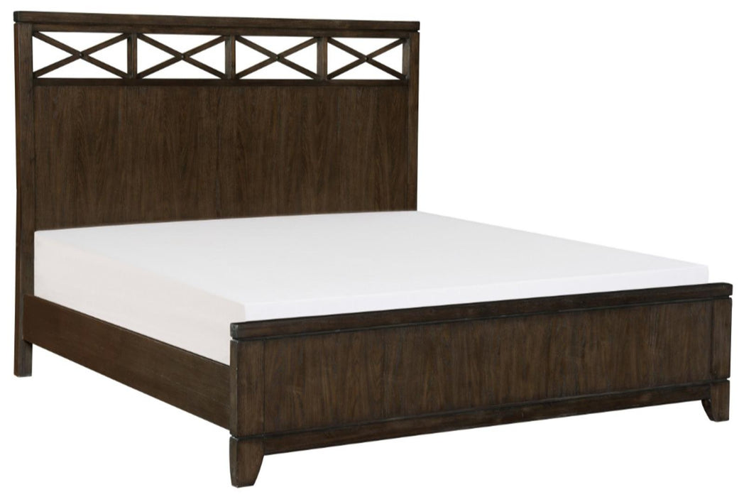 Griggs Queen Panel Bed in Dark Brown 1669-1* - Dinettes Plus Furniture