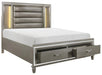 Tamsin Queen Upholstered Storage Bed in Silver Grey Metallic 1616-1* - Dinettes Plus Furniture