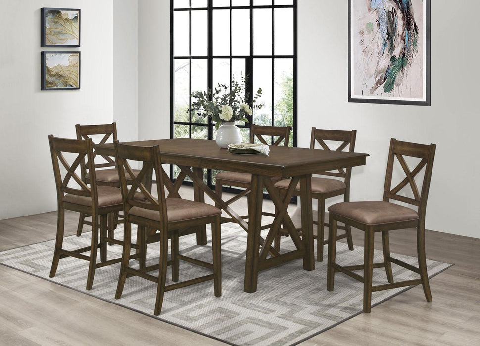 Levittown Counter Height Table in Brown 5757-36 - Dinettes Plus Furniture
