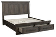 Taulon King Platform Bed with Footboard Storage in Dark Oak 5438K-1EK* - Dinettes Plus Furniture