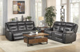 Danio Power Double Reclining Sofa with Power Headrests in Dark Gray 9528DGY-3PWH - Dinettes Plus Furniture