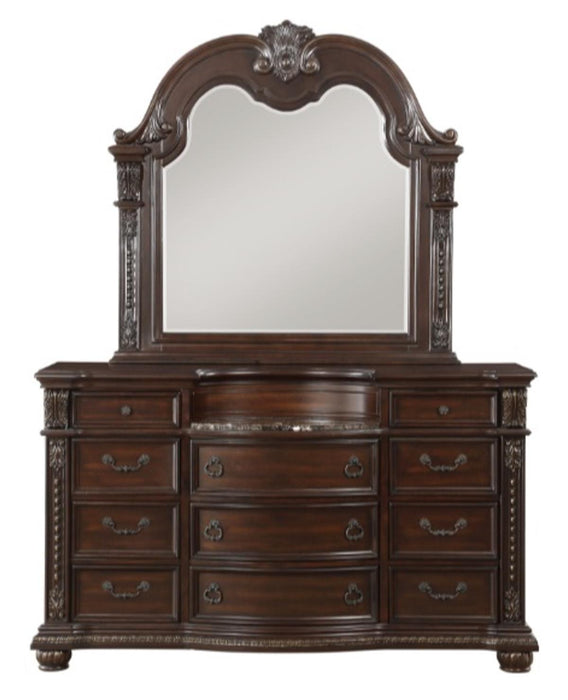 Cavalier Mirror in Dark Cherry 1757-6 - Dinettes Plus Furniture