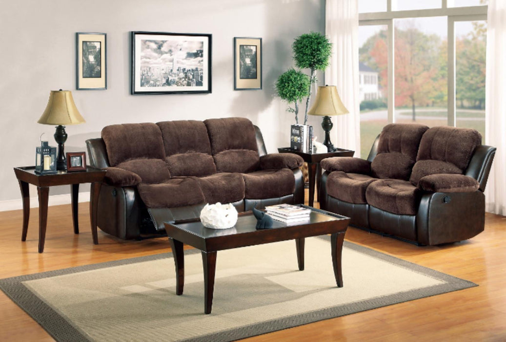 Granley Double Reclining Loveseat in Chocolate 9700FCP-2 - Dinettes Plus Furniture