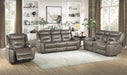 Danio Power Double Reclining Sofa with Power Headrests in Brownish Gray 9528BRG-3PWH - Dinettes Plus Furniture