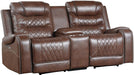 Putnam Power Double Reclining Loveseat in Brown 9405BR-2PW - Dinettes Plus Furniture