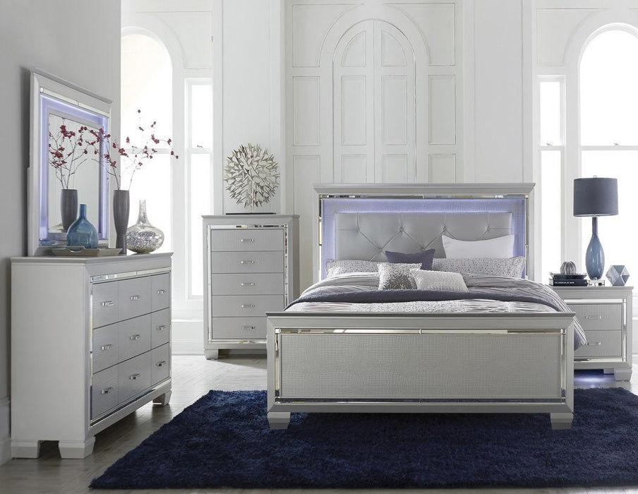 Allura Queen Panel Bed in Silver 1916-1* - Dinettes Plus Furniture