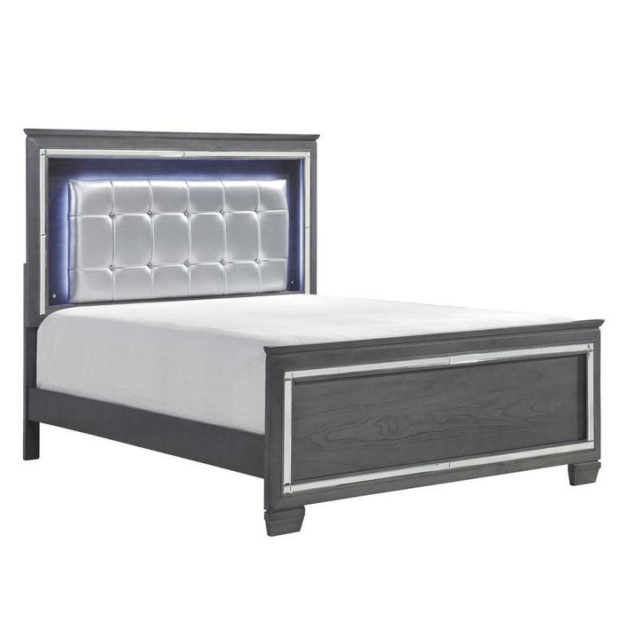 Allura Queen Panel Bed in Gray 1916GY-1* - Dinettes Plus Furniture