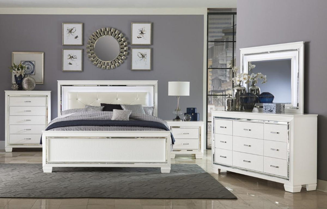 Allura Queen Panel Bed in White 1916W-1* - Dinettes Plus Furniture