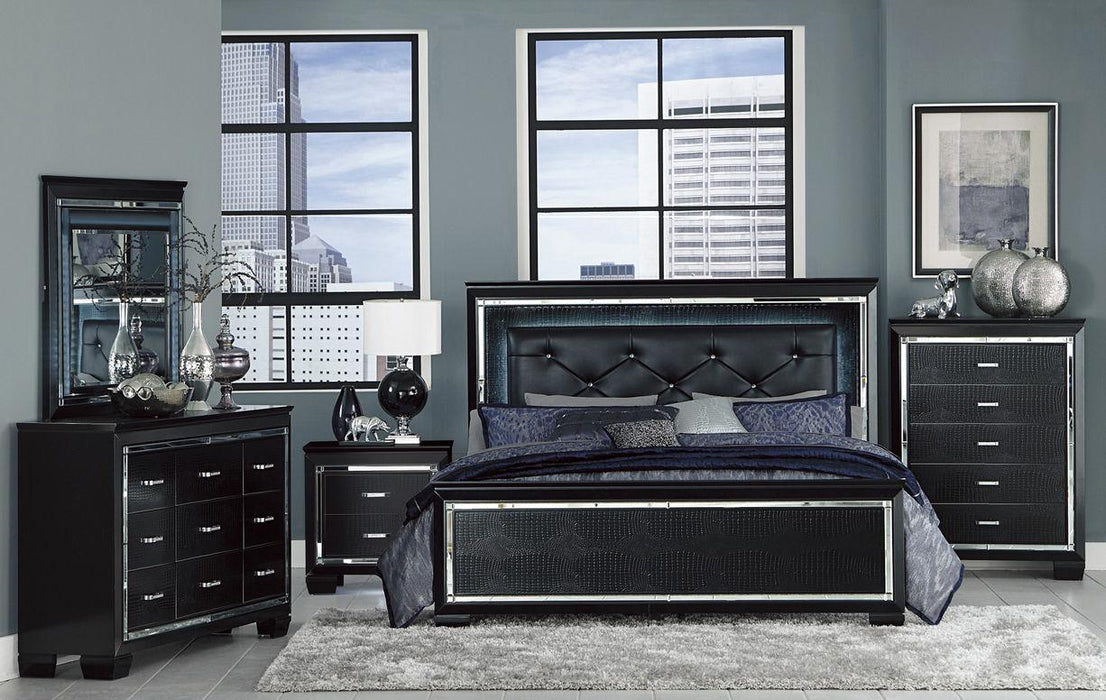 Allura Full Panel Bed in Black 1916FBK-1* - Dinettes Plus Furniture