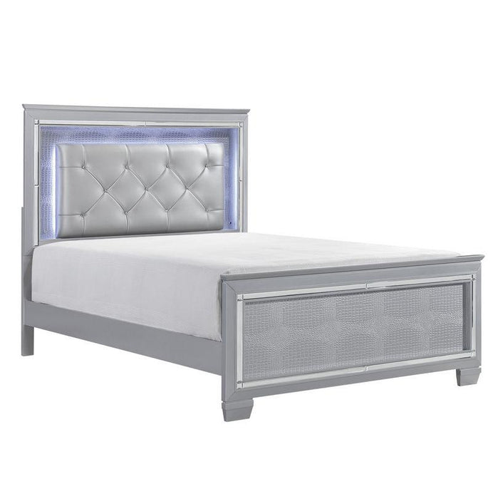 Allura Full Panel Bed in Silver 1916F-1* - Dinettes Plus Furniture
