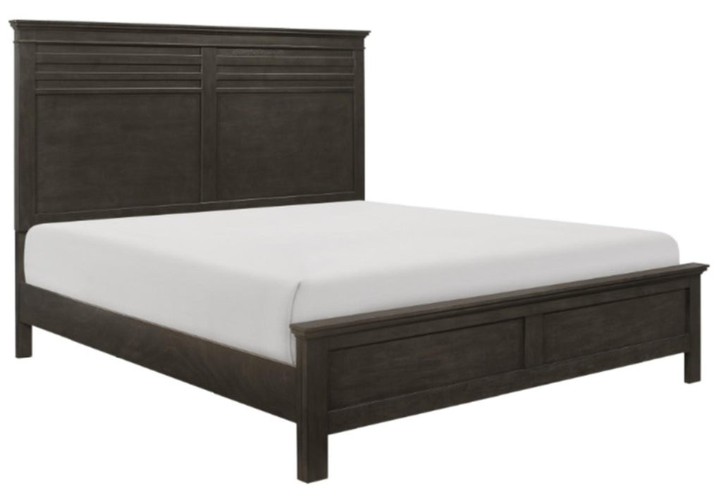 Blaire Farm King Panel Bed in Saddle Brown Wood 1675K-1EK* - Dinettes Plus Furniture