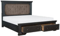 Bolingbrook Queen Upholstered Storage Platform Bed in Coffee 1647-1* - Dinettes Plus Furniture