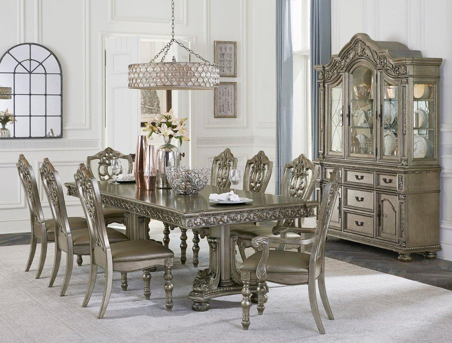 Catalonia Buffet and Hutch in Platinum Gold 1824PG-50* - Dinettes Plus Furniture