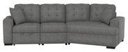 Logansport Right Side Cuddler with 1 Pillow in Gray 9401GRY-RU - Dinettes Plus Furniture