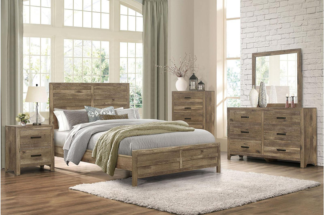 Mandan Queen Panel Bed in Weathered Pine 1910-1* - Dinettes Plus Furniture