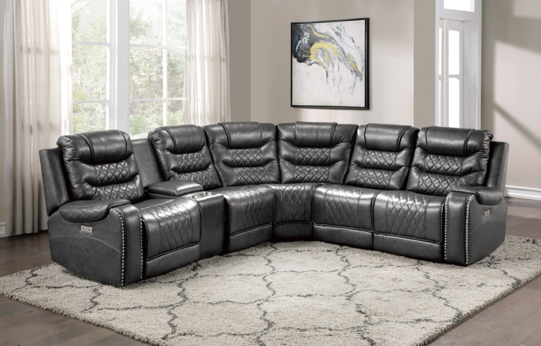 Putnam Corner Seat in Gray 9405GY-CR - Dinettes Plus Furniture