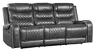 Putnam Power Double Reclining Sofa with Drop-Down in Gray 9405GY-3PW - Dinettes Plus Furniture