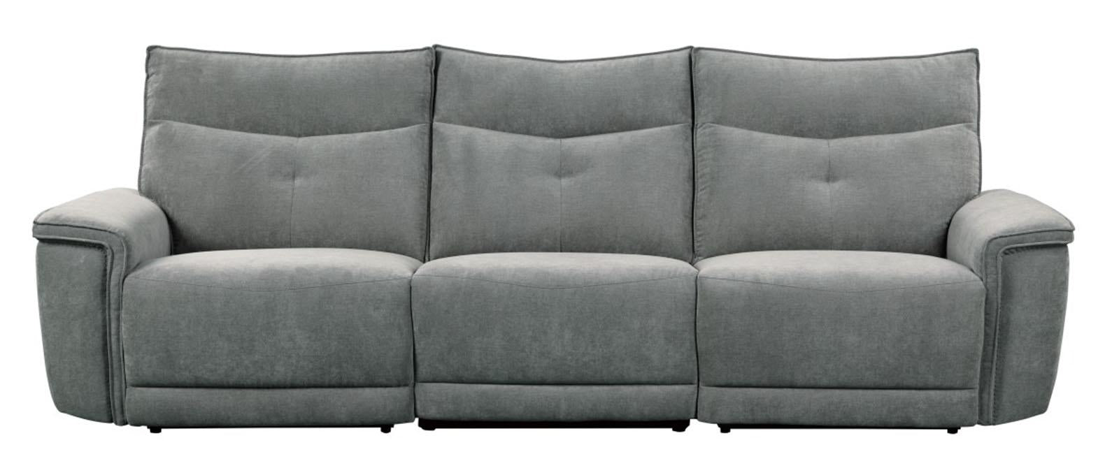 Tesoro Power Double Reclining Sofa w/ Power Headrests in Dark Gray 9509DG-3PWH* - Dinettes Plus Furniture