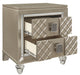 Youth Loudon 2 Drawer Nightstand in Champagne Metallic B1515-4 - Dinettes Plus Furniture